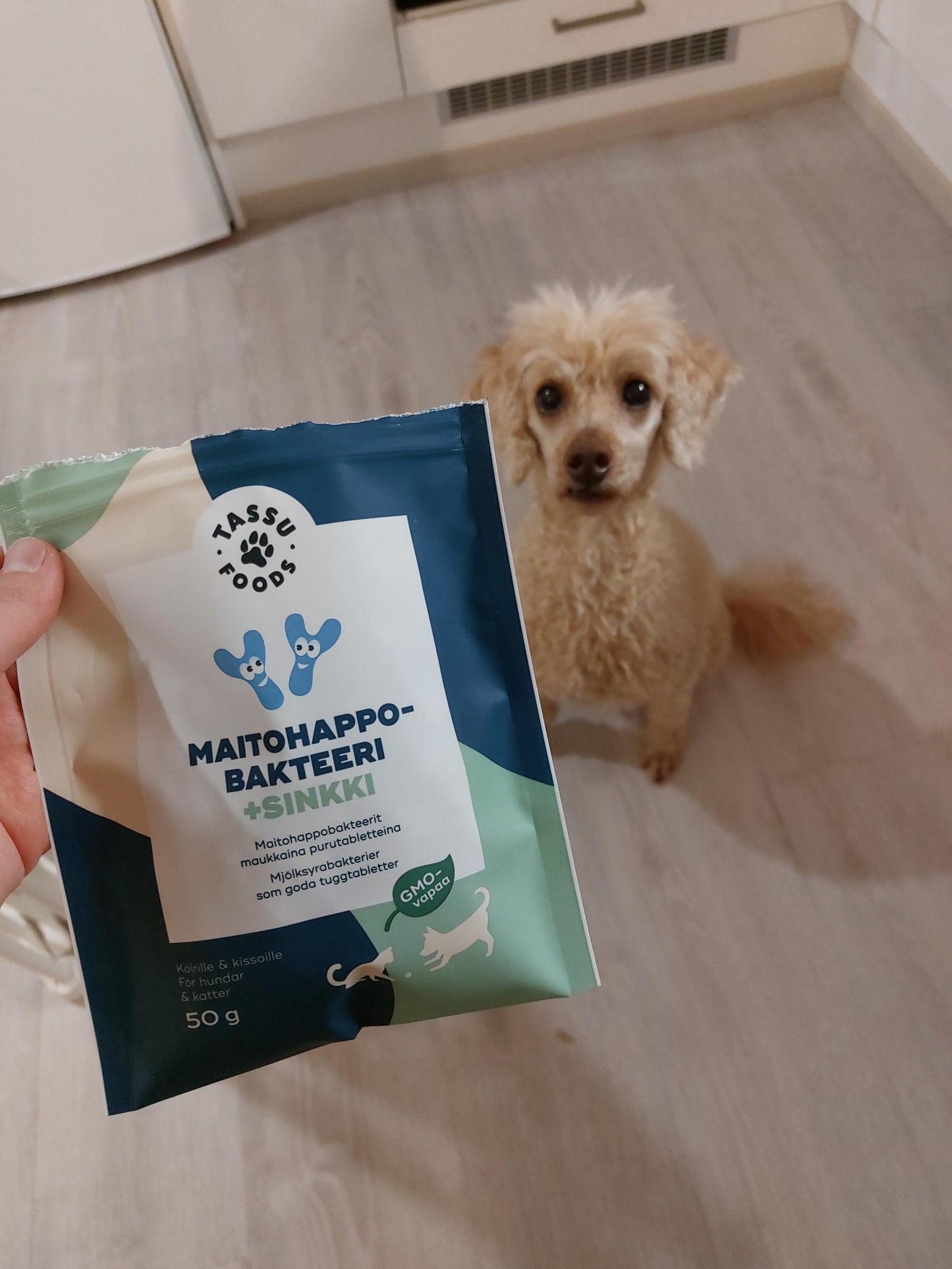 Maitohappobakteeri + sinkki koirille ja kissoille 120 purutablettia - Tassu Foods Oy