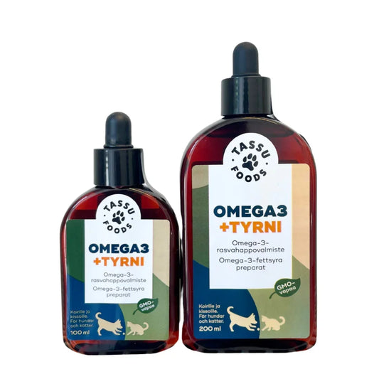 Omega-3 + Tyrni koirille ja kissoille, GMO-vapaa rasvahappovalmiste