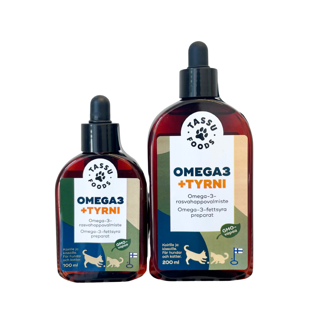 Omega-3 + Tyrni rasvahapot koirille ja kissoille 100ml ja 200ml