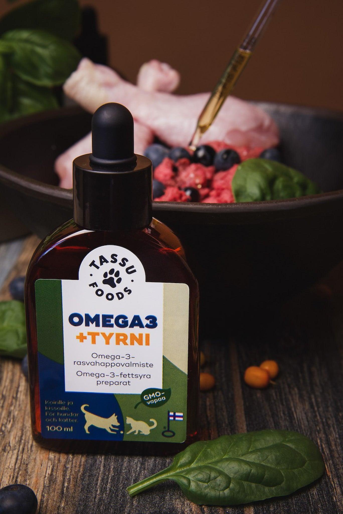 Omega-3 + tyrni rasvahapot koirille ja kissoille 100 ml - Tassu Foods Oy